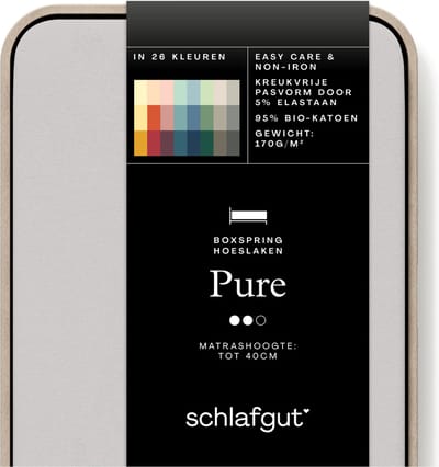 schlafgut Jersey Pure hoeslaken extra hoog - Eenpersoons S - 90x190 - 100x220 511 Grey Light