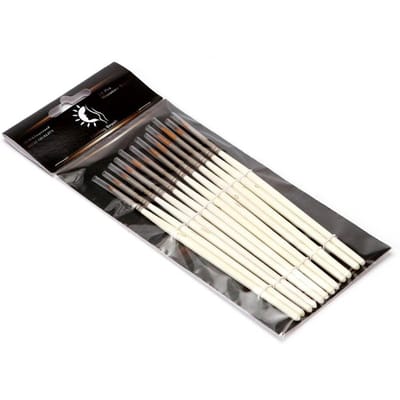 12 stuks gedetailleerde verfkwastenset miniatuur nylon haarverfkwasten voor fijne details acryl/waterverf/gouache/pigment 12PCS gray