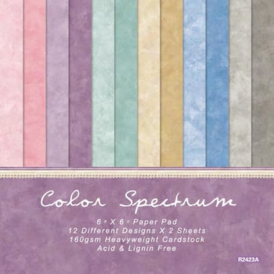 24 Vellen 15x15 cm Kleurenspectrum Papier Scrapbook Papier Scrapbooking Patroonpapier Pakket Doe-het-zelf Knutsel Achtergrondpapier paars
