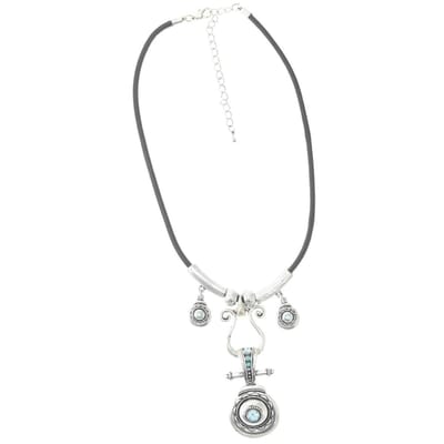 Behave Ketting zwart met vintage hanger – 40 cm