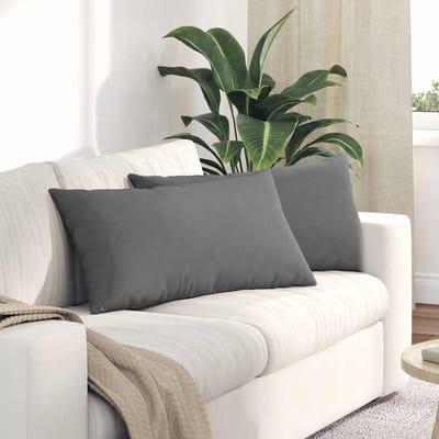 vidaXL - Zitkussens - 2 - st - Stof - Donkergrijs - 80 - x - 40 - cm