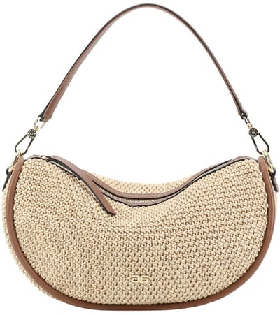abro Schoudertas Maglia Raffia Hobo Bag Willow Natural Beige