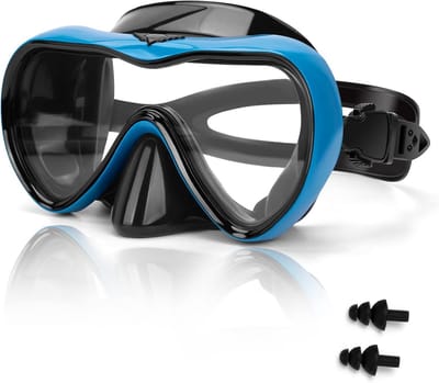 Duikbril met Neusafdekking en Oordopjes 180° HD Gehard Glas Anti-Lek Snorlenmasker