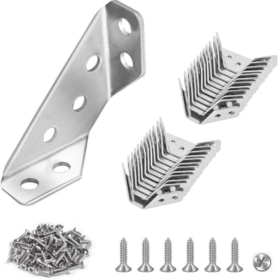 Universele Hoekconnectoren - Bevestigingsbeugels - Meubels Versterken - Roestvrij Staal - 62 x 3 x 16 cm - Zilver