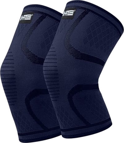 U Fit One 2 Stuks Knie Brace - Knee Sleeves - Kniebeschermers - Knieband - Knee Support & Bandage - Sportbrace - Maat 3XL - Donker Blauw