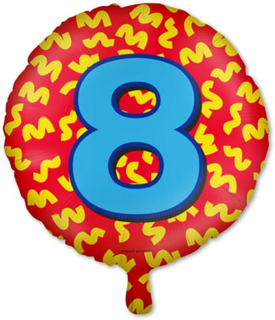 LUQ – Folie Ballon Happy Party 8 Jaar – Veelkleurig Design – Luxe Verjaardag Decor – Feest Versiering – Helium Ready