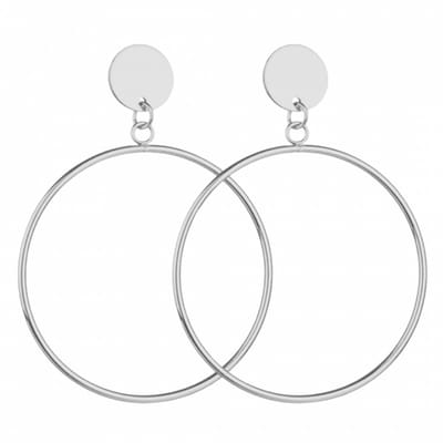 Clip oorbellen- Zilverkleurig 5 cm Oorring- Geen gaatje