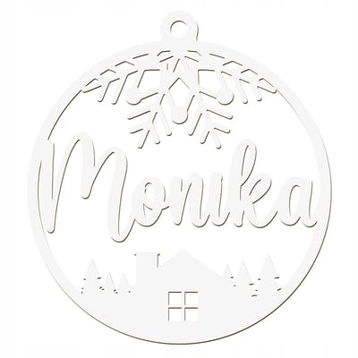 SMX Design - Houten Kerstbal - Wit - Personaliseerbaar - Voor Grootouders