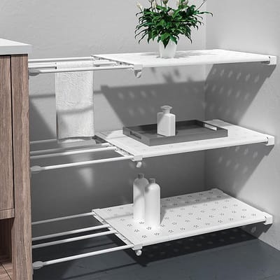 Verstelbare Planken voor Kasten, Uitbreidbare Planken, Opbergoplossingen voor Keuken en Badkamer, Ideaal voor Organisatie en Ruimtebesparing