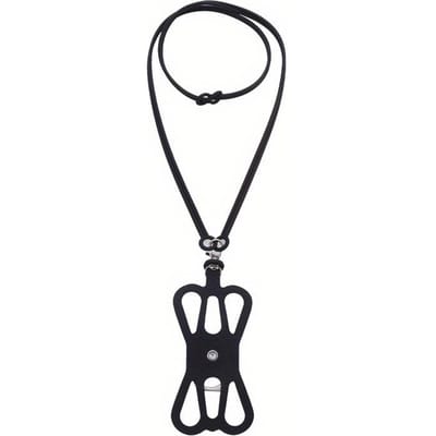 Universeel Lanyard Voor Telefoon Silicone Sport Telefoonkoord Mobiele Telefoon Lanyards Ringhouder Hoes Nek Hangtouw Sling Ketting zwart