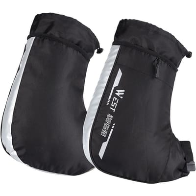 Mitaines de guidon de vélo thermique coupe-vent, couverture de guidon chaude réfléchissante pour vélo électrique noir