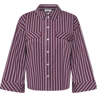 Jacqueline de Yong Blouse Jdymio 7/8 Boxy Shirt Wvn 15376503 Portroyale/cashmere Blue En Cloud Dancer Dames Maat - L