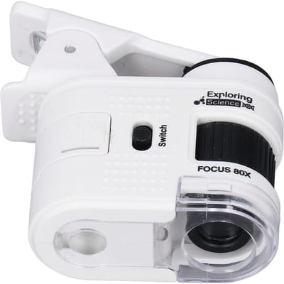 Microscope de Poche Microscope Portatif à Grossissement Élevé avec Clip pour Téléphone pour l'Éducation Scientifique l'Exploration en Plein Air
