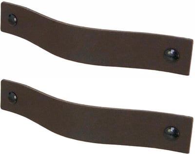 2x Leren handgrepen 'platte greep' XS - DONKERBRUIN (12,6 x 2,5 cm) - incl. 3 kleuren schroefjes (handgreepjes - leren grepen - greepjes - leren lusjes)