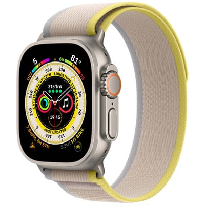 Trail Loop Band voor de Apple Watch | 44/45/46/49 mm - Maat M/L - Geel / Beige