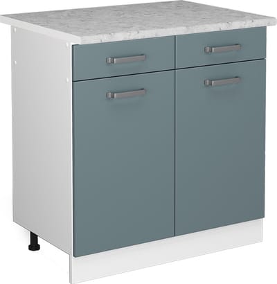 Vicco R-Line Universele onderkast – 80 cm met laden en deuren, met werkblad Blauw-grijs