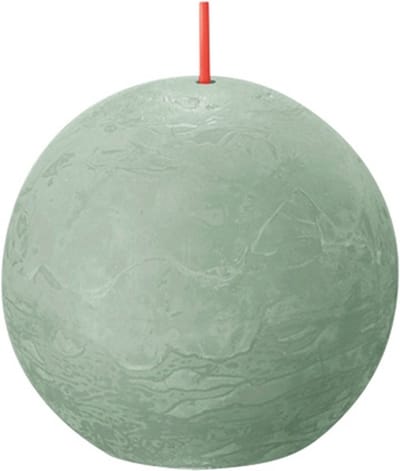 6 stuks Bolsius jade groen rustiek bolkaars Ø 76 mm (25 uur) Eco Shine Jade Green