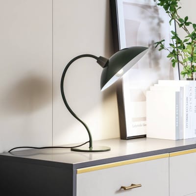 Lucande - Tafellamp - 1licht - Metaal - H: 42.75 cm - E14 - donkergroen, wit