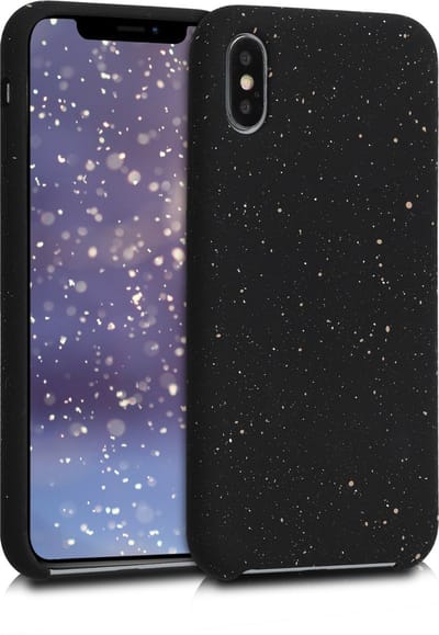 kwmobile TPU siliconen hoesje geschikt voor Apple iPhone X - Zachte flexibele smartphonecase met camerabescherming - In wit / zwart