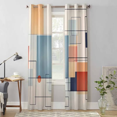 Olieverf Abstract Handgeschilderd Vintage Raamgordijnen voor Woonkamer Luxe Slaapkamer Gordijn Keuken Jaloezieën Draperieën Gordijnen 135W x 135H(cm) x1