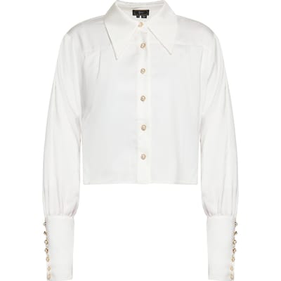 Faina overhemdblouse Dames wolwit