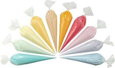 Scrubzout Rainbow - 500 gram in puntzak transparant - 10 stuks - zen moment, eucalyptus, opium, lavendel, rozen, hamam, vanille, amandel, appel-kaneel en fruity melon - Hydraterende Lichaamsscrub