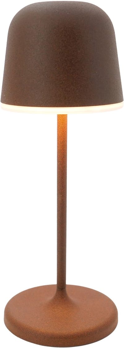 EGLO Mannera-S Tafellamp - Priklamp - Oplaadbaar (tot 28 uur licht) - 20 cm - Roestbruin/Wit - Draadloos - Dimbaar - Binnen en Buiten