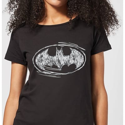 DC Comics Batman Sketch Logo Dames T-shirt - Zwart - L