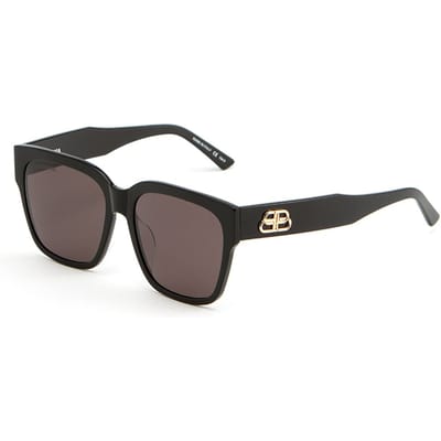 Balenciaga Vintage Zonnebril Met Grijze Glazen En Zwart Montuur Dameszonnebril BB0056SA-001 Gray black