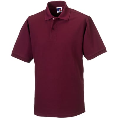 Russell Heren Polycotton Pique Slijtvast Poloshirt (Bourgondië)
