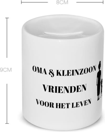 Akyol - oma en kleinzoon vrienden voor het leven Spaarpot - Vriend - oma/kleinzoon - oma cadeautjes - cadeau - kado - geschenk - kleinzoon verjaardag - kleinzoon artikelen - 350 ML inhoud