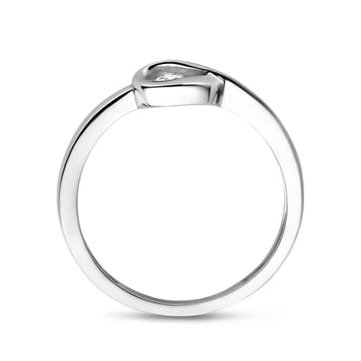 Gerhodineerd Zilver Ring Met Zirkonia Poli/Mat 1337836