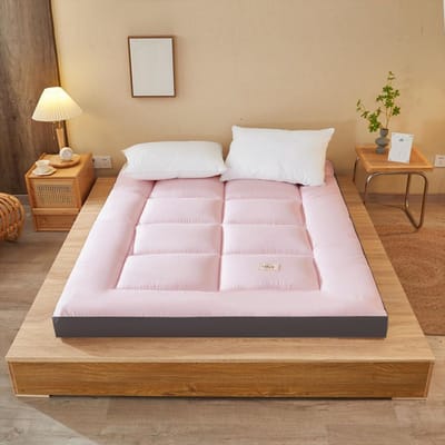 Vloermatras Futon - Slaapmat Opvouwbaar - Gastvrij Ontvangen - Drielaags Vulling - 100x200cm - Grijs