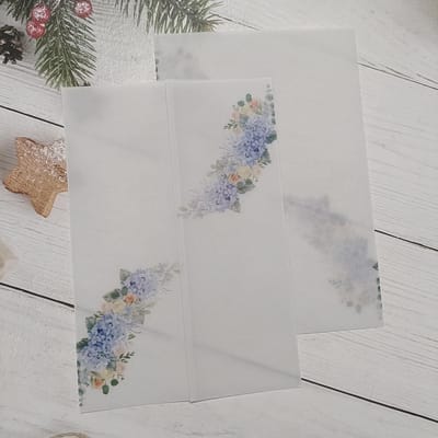 Uitnodigingshoezen - Papieren Wraps - Feestelijke Aankondigingen - Bloemenpatroon - 50 Stuks - Groen
