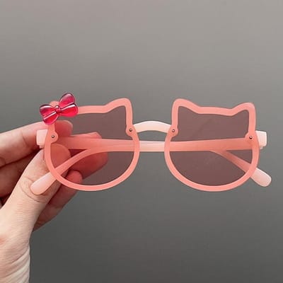 Nieuwe Kinder Zonnebril Schattige Cartoon Kat Zonnebril UV400 Bescherming Mode Bril voor Meisjes Buiten Bescherming tegen de Zon As shown in the figu