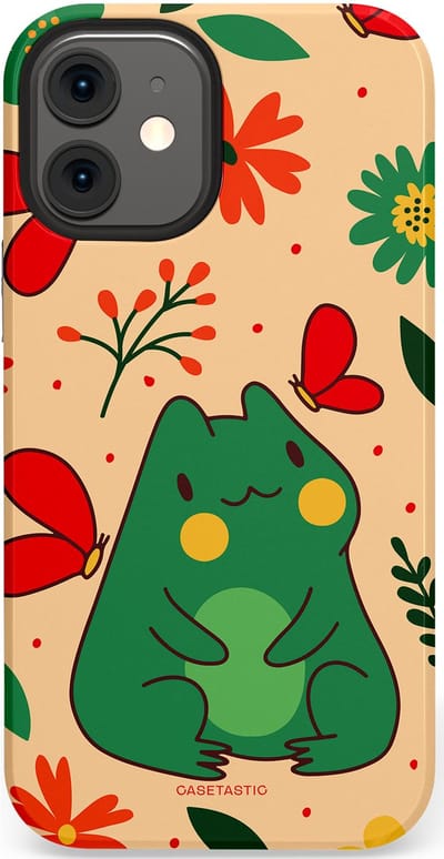 Casetastic Hoesje Geschikt voor Apple iPhone 12 Mini - Stijlvolle Beschermende Duo-layer Case - Kikkerkus