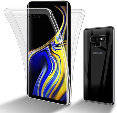 Cadorabo Hoesje geschikt voor Samsung Galaxy NOTE 9 in TRANSPARANT - 360° Full Body Case Cover Beschermhoes Voor- en achterbescherming, all-round bescherming met displaybescherming