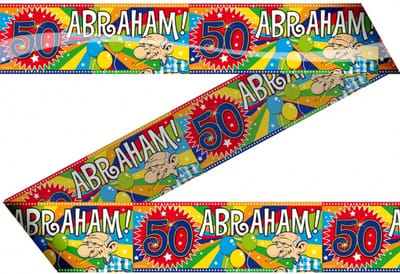 Folat Abraham markeerlint/afzetlint - 50 jaar - 15 m - feestartikelen - versiering