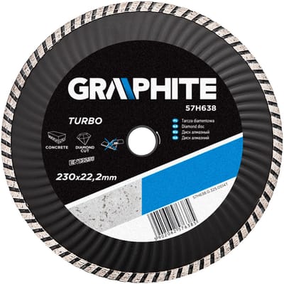 Graphite Tarcza - Diamentblad - Turbo Wave - 230 mm - Voor Zware Bouwtaken