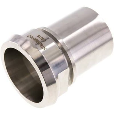 Din 11851 Melkkoppeling 86mm Laspuntstuk 2 1/2" (65mm) Slangpilaar Roestvrij Stalen Veiligheidskraag