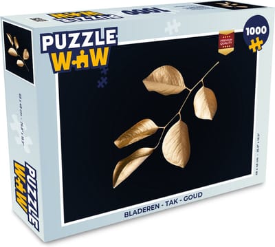 Puzzel Bladeren - Tak - Goud - Luxe - Legpuzzel - Puzzel 1000 stukjes volwassenen