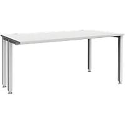 Schäfer Shop Genius bureau MODENA FLEX, 4-poots vierkante buis, verkorte zijpanelen, B 1600 mm, lichtgrijs
