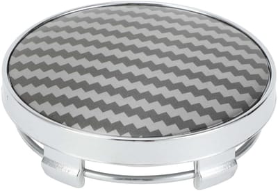 Dailygoods- Wielnaafdopjes 60mm - Carbon Fiber Patroon - Zilveren Toon/Zwart - Bescherming tegen stof/vuil - Duurzaam - Eenvoudig te installeren - Naafdop