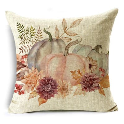 Hallo Herfst Pastorale Roze Pompoenbloem Fiets Kussenhoes Kussenslopen Voor Bank Kantoor Slaapkamer Decor Meerdere Maten 40cm x 40cm