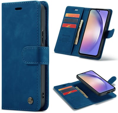 Casemania Hoesje Geschikt voor Samsung Galaxy A42 - Navy Blue - 2 in 1 Magnetic Book Case