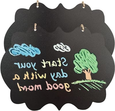 Dubbelzijdige krijtbordjes 23 x 17 cm - Kleine hangborden voor slaapkamer, patio en café, schrijfbaar en multifunctioneel