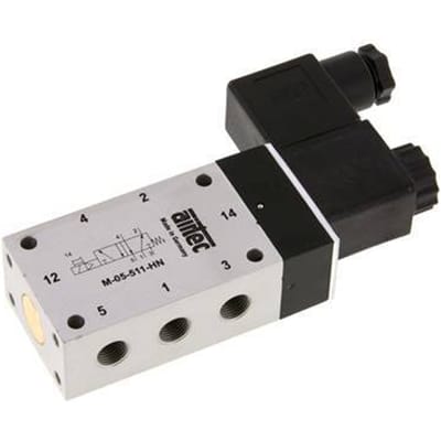 5/2 G1/8'' Magneetventiel 12V DC 3-10bar/42-140psi Airtec
