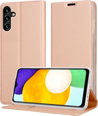 Cadorabo Hoesje geschikt voor Samsung Galaxy A13 5G in CLASSY ROSE GOUD - Beschermhoes met magnetische sluiting, standfunctie en kaartvakje Book Case Cover Etui