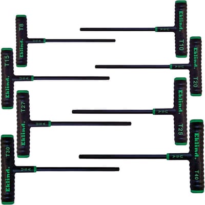 Set van 8 Torx Steeksleutels met Power-T Handvat (T8-T40) - Professionele Kwaliteit