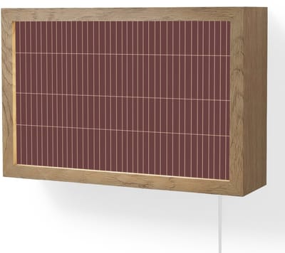 Wandlamp 30x20 cm - Oplaadbaar - Lijnen - Patroon - Bordeaux - Wandlampen binnen woonkamer - Slaapkamer lamp met kabel - Decoratieve nachtlamp - Vloerlamp snoer